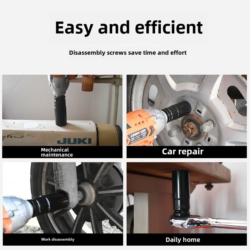 Drive Impact Socket Set - 50-Piece Shallow & Deep Socket Set Metric and Standard Full with Universal Joint, Extension Bar, 1/2 to 3/8 Reducer, Hex Shank Socket Adapter, Ratchet Handle