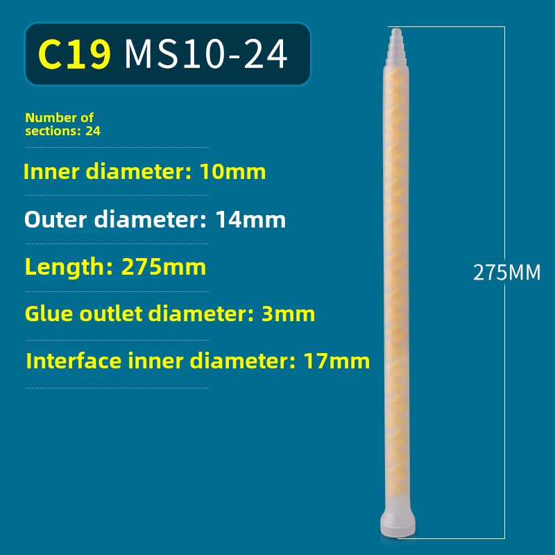 Epoxy Mixing Nozzle Static Mixer Nozzle Tubes 18-Element Adhesive Cartridges Spiral Tip