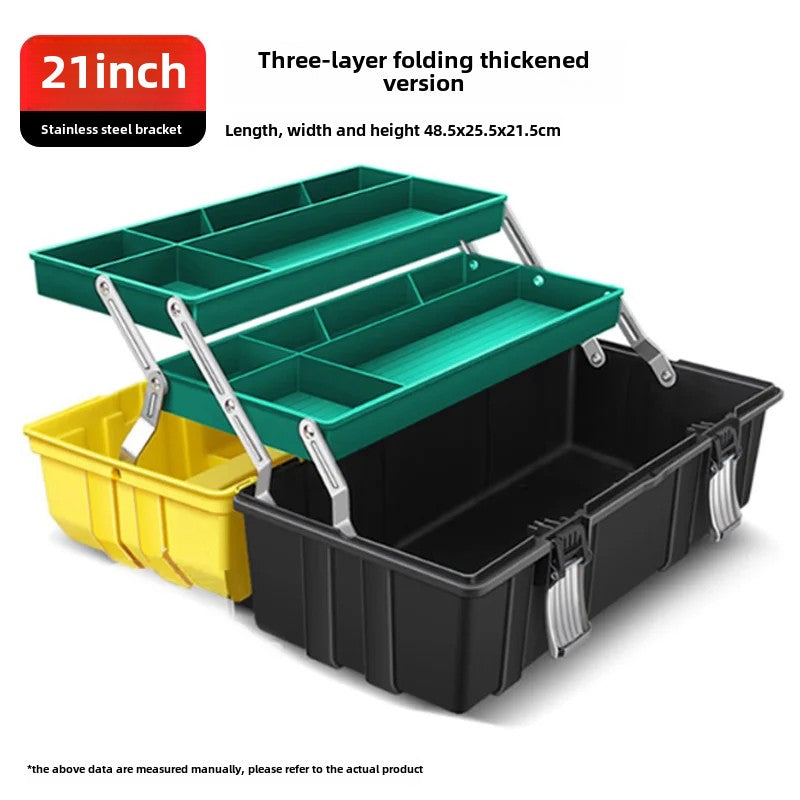Household multifunctional plastic electrician storage box car tool box large plastic thickened car maintenance portable storage box
