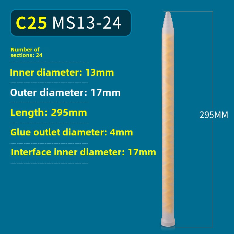 Epoxy Mixing Nozzle Static Mixer Nozzle Tubes 18-Element Adhesive Cartridges Spiral Tip