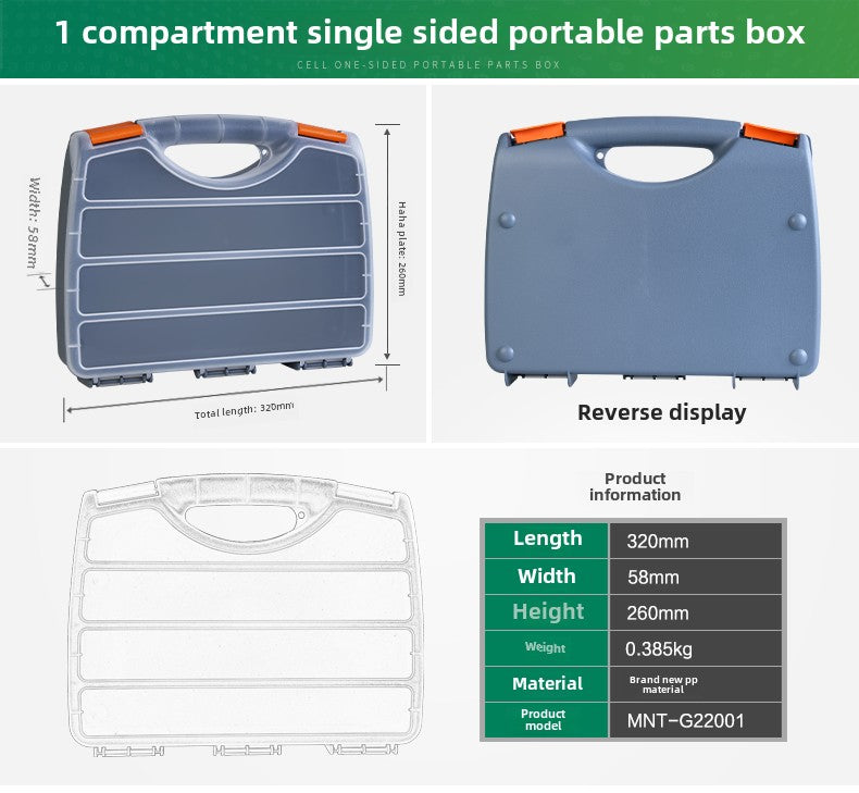 Double Side Tools Organizer, Customizable Removable Plastic Dividers, Hardware Box Storage, Excellent for Screws,Nuts,Small Parts, 34-Compartment