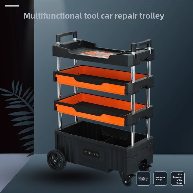 Tool cart on Wheels TANKSTORM Service Tool Cart 3 Tire Rolling cart, Industrial Commercial Service Cart (03 Middle)
