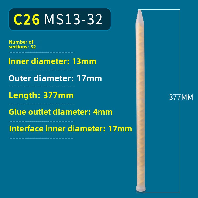 Epoxy Mixing Nozzle Static Mixer Nozzle Tubes 18-Element Adhesive Cartridges Spiral Tip