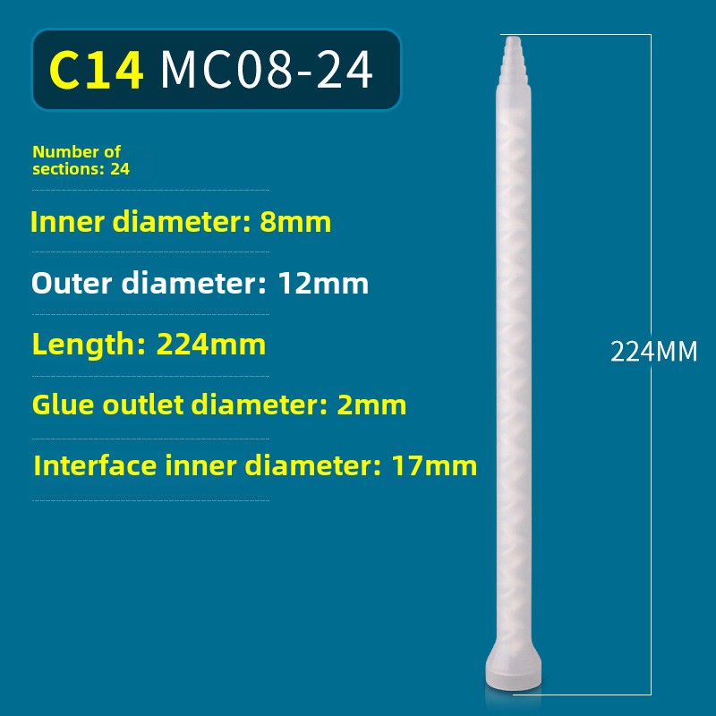 Epoxy Mixing Nozzle Static Mixer Nozzle Tubes 18-Element Adhesive Cartridges Spiral Tip