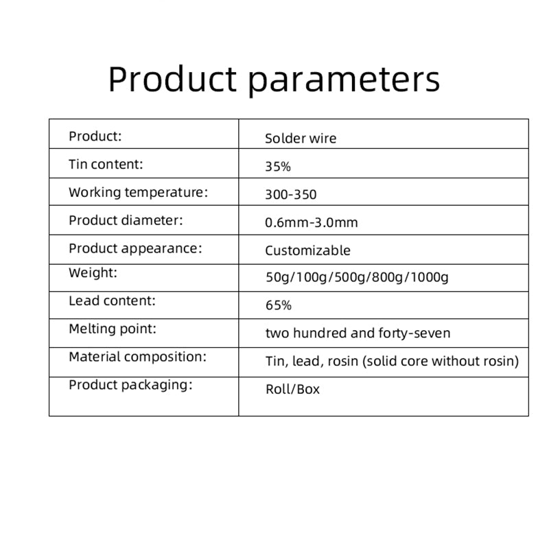 1000g/volume weld line SN35PB65 solder shred