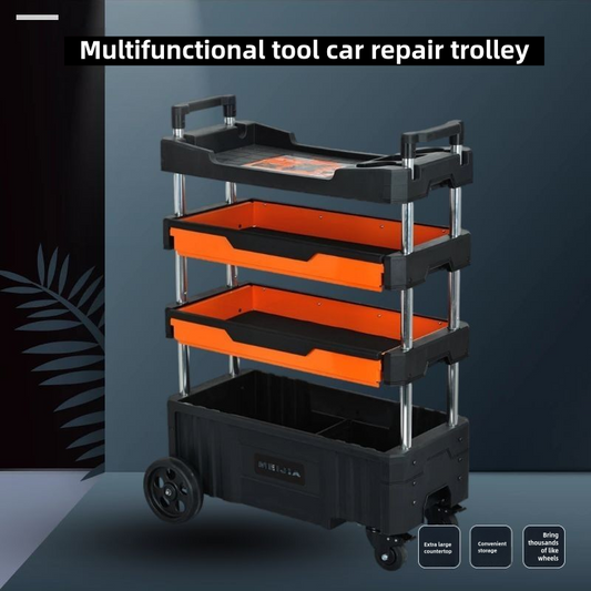 Tool cart on Wheels TANKSTORM Service Tool Cart 3 Tire Rolling cart, Industrial Commercial Service Cart (03 Middle)