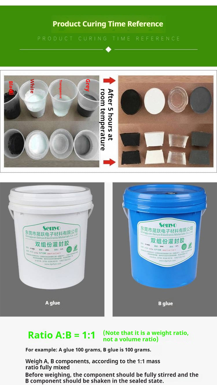 Two component potting adhesive