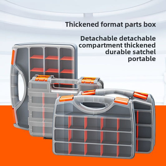 Plastic Tool Box,Double Side Tool Organizer Small Parts Tool Box Hardware Organizer with Removable Plastic Dividers for Bead/Screws/Nuts/Nails/Bolts/Bins/Crafts
